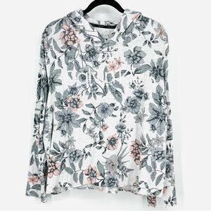 Calvin Klein XXL Gray Floral Hoodie